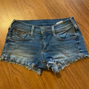 Medium Wash True Religion Jean Shorts